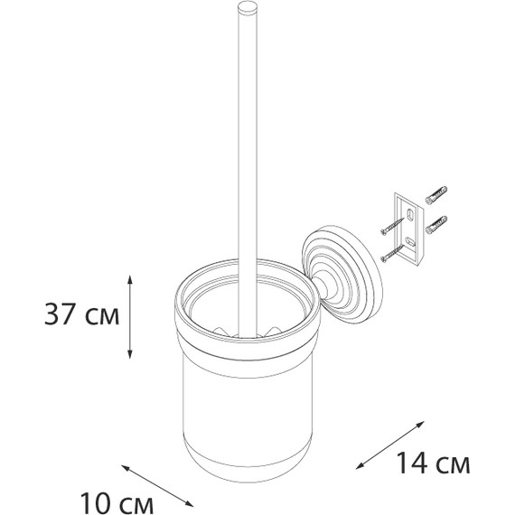 Ершик для унитаза Fixsen Retro FX-83813, цвет бронза - фото 3