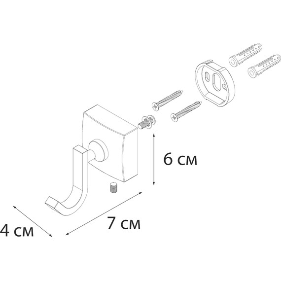 Крючок Fixsen Kvadro FX-61305 - фото 3