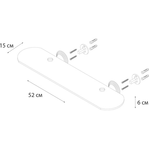 Стеклянная полка Fixsen Best FX-71603 50 см - фото 3