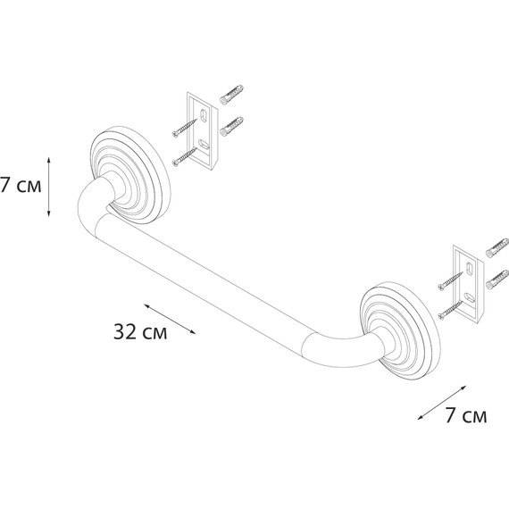 Поручень для ванны Fixsen Retro FX-83817 30 см, цвет бронза - фото 3