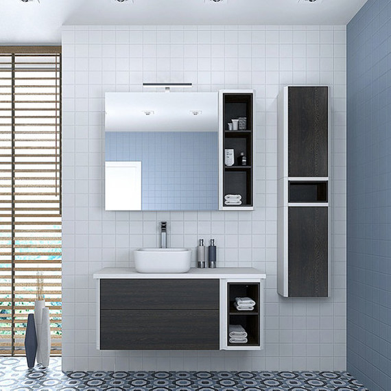 Модуль подвесной открытый Акватон Брук 20 см 1A201101BCDF0, белый/дуб феррара - фото 2