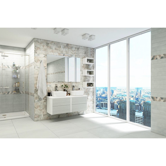 Тумба подвесная со столешницей Акватон Брук 60 см 1A201901BCDL0, белый/дуб латте - фото 2