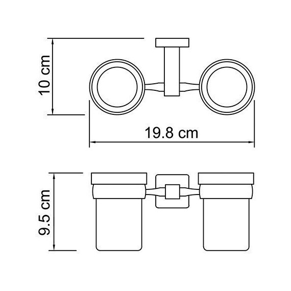 Стакан двойной для зубных щеток WasserKraft Lippe K-6528D - фото 4