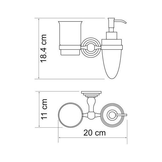 Дозатор для жидкого мыла со стаканом WasserKraft Ammer K-7089 - фото 4