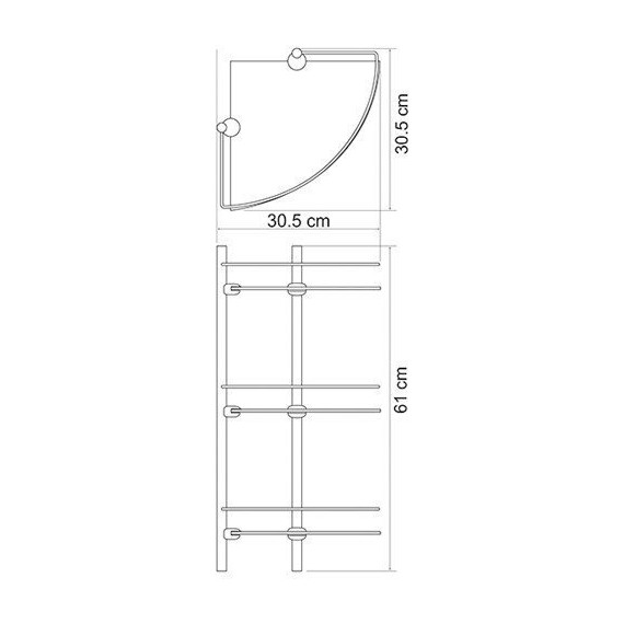 Полка стеклянная WasserKraft Ammer K-3733 30 см - фото 3