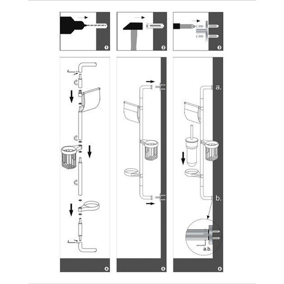 Стойка с держателем и ёршиком WasserKraft Ammer K-1448 - фото 3