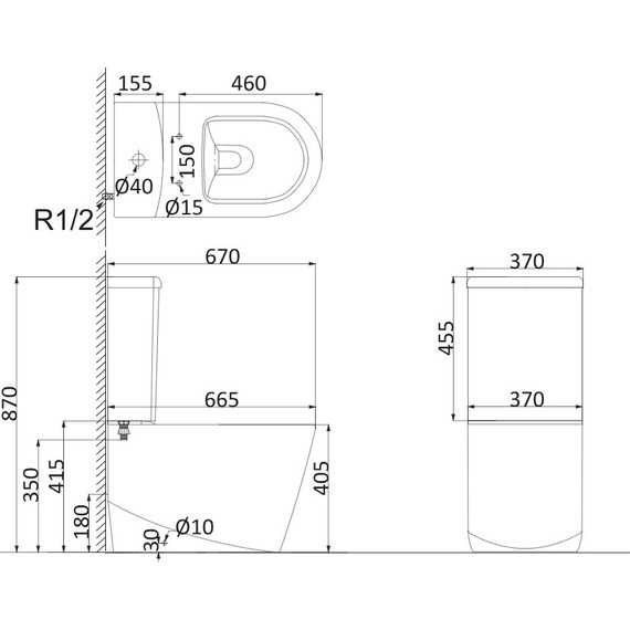 Унитаз-компакт безободковый Creo Ceramique RENNES с крышкой микролифт - фото 4