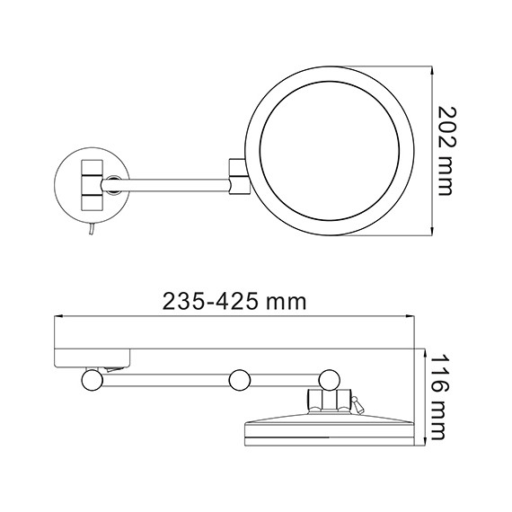 Зеркало косметическое настенное WasserKraft K-1004 - фото 5