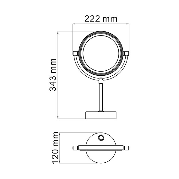 Зеркало косметическое настольное WasserKraft K-1005 - фото 4