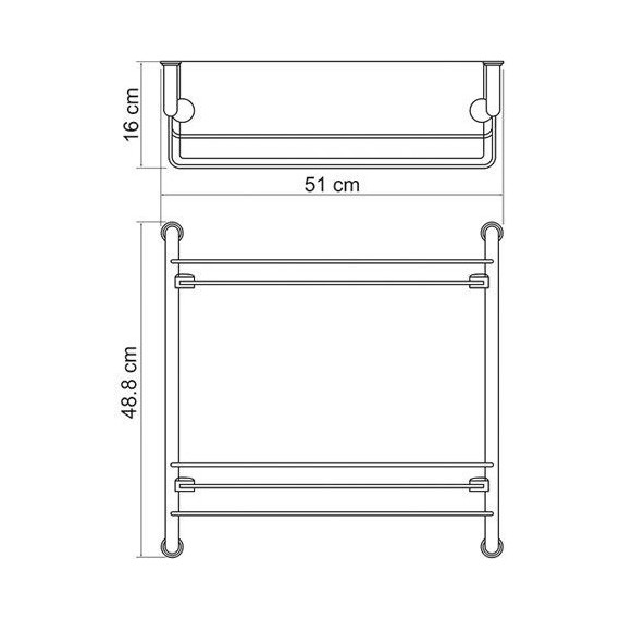 Полка стеклянная WasserKraft K-2022 50 см - фото 4
