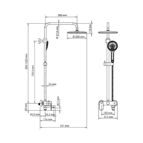 Душевая стойка WasserKraft Abens A17401, чёрный - фото 11