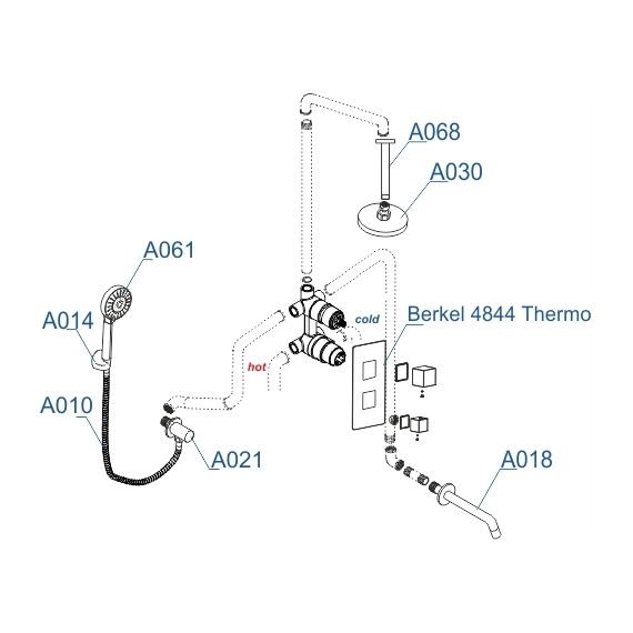 Душевая система для ванны с термостатом WasserKraft A174868 Thermo - фото 8