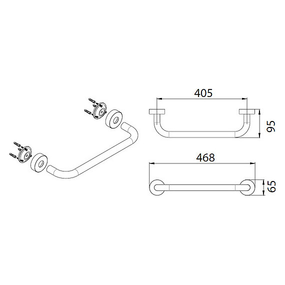 Поручень для ванны Fixsen Hotel FX-31017 45 см - фото 3