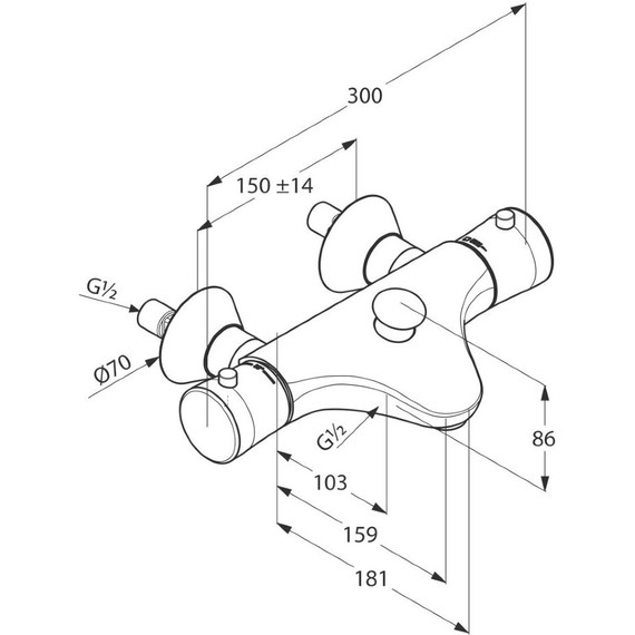 Смеситель для ванны с термостатом Kludi Ambienta 534010538 - фото 6