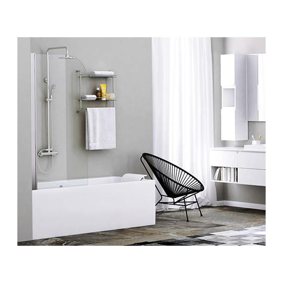 Шторка для ванны WasserKraft Leine 80 см 35P01-80, хром/прозрачное - фото 2