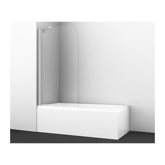 Шторка для ванны WasserKraft Leine 80 см 35P01-80 Fixed, хром/прозрачное - фото 