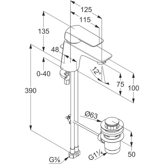 Смеситель для раковины Kludi Ameo 135 мм 410290575 - фото 8