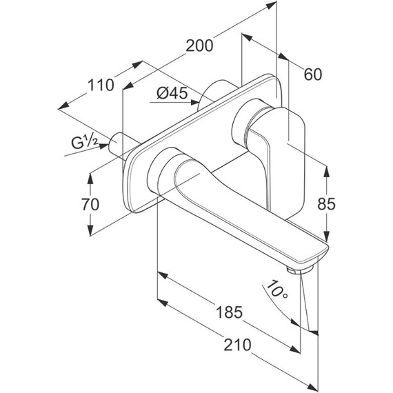 Смеситель для раковины настенный Kludi Ameo 185 мм 412440575 - фото 6