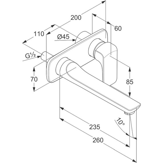 Смеситель для раковины настенный Kludi Ameo 235 мм 412450575 - фото 6