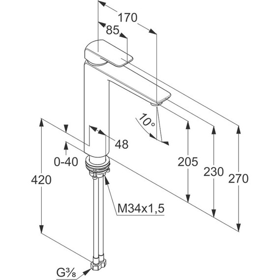 Смеситель для раковины высокий Kludi Ameo 205 мм 412960575 - фото 8