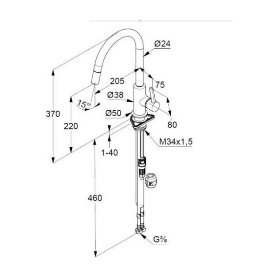 Смеситель для кухни Kludi Bingo Star XS 468518778, чёрный - фото 3
