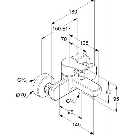 Смеситель для ванны Kludi Pure&Easy 376819165, белый - фото 6