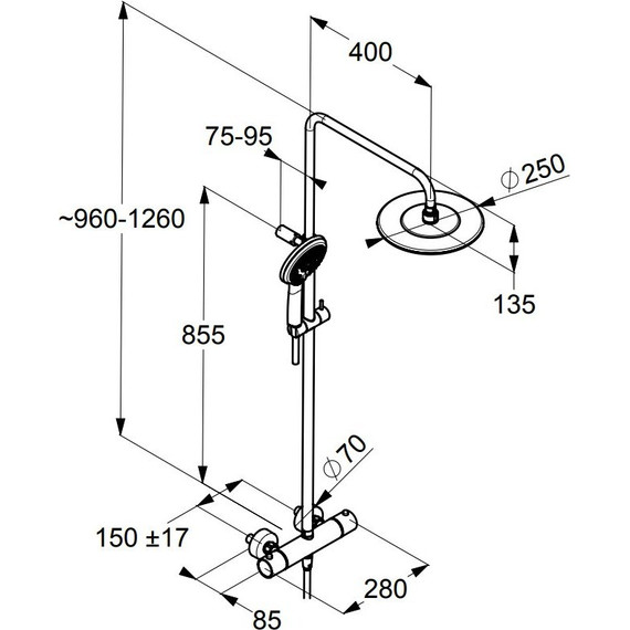 Душевая стойка с термостатом Kludi Freshline 6709205-00 - фото 4
