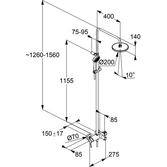 Душевая стойка Kludi Logo 6808305-00 - фото 2