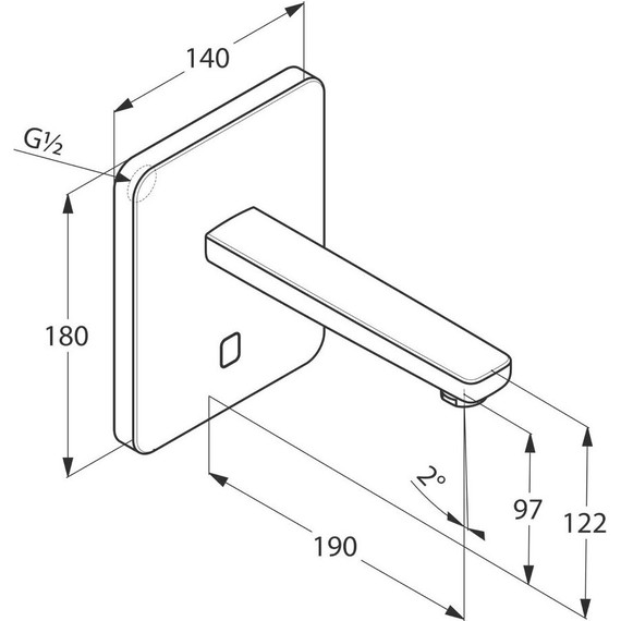 Смеситель для раковины настенный электронный Kludi Zenta 190 мм 3850205 - фото 4