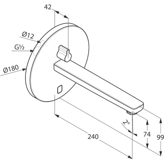 Смеситель для раковины настенный электронный Kludi Zenta 240 мм 3840105 - фото 4