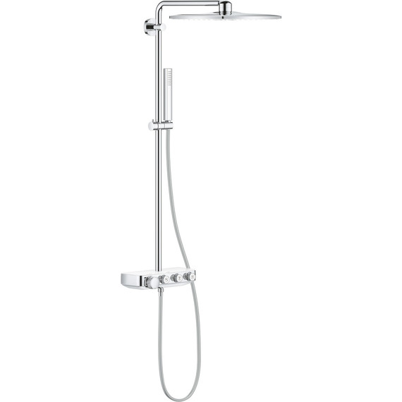 Душевая стойка с термостатом Grohe Euphoria SmartControl System 310 DUO Cube 26508LS0, белая луна - фото 