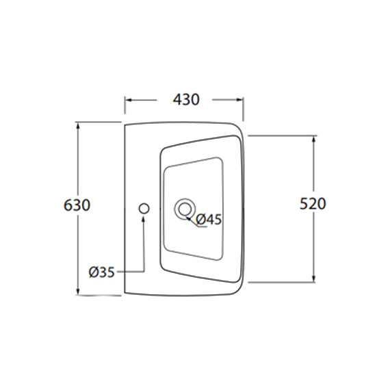 Раковина подвесная Azzurra Hera 65 см HELP06343T0MBI*1 - фото 4