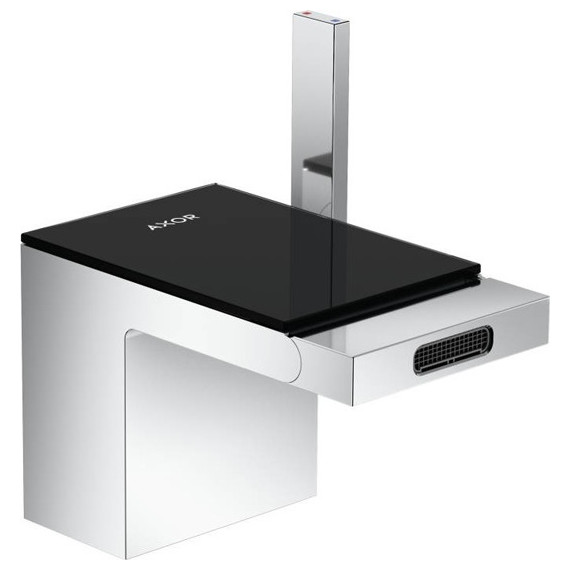 Смеситель для биде Axor MyEdition 47212000, хром/чёрное стекло, Цвет производителя: хром, чёрное стекло - фото 