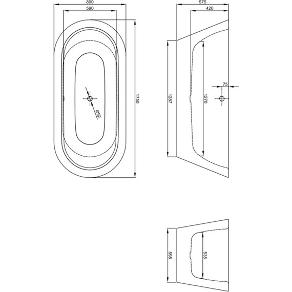 Ванна стальная Bette Starlet Oval Silhouette 175х80 см 2680-000 CFXXK - фото 6