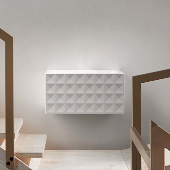 Раковина подвесная Bette Lux Loft Ornament 80 см A230-000 SWV4A - фото 