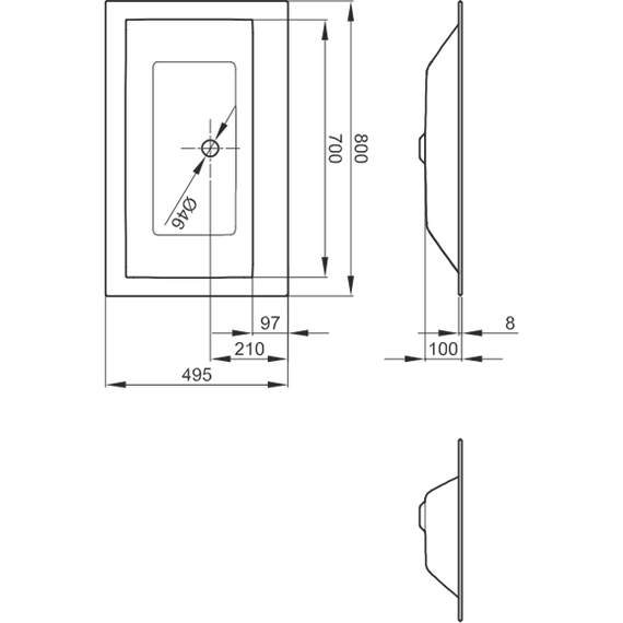 Раковина подвесная Bette Lux Loft Ornament 80 см A230-000 SWV4A - фото 2