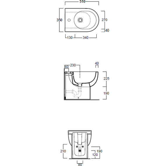 Биде напольное Simas E-Line EL04bi - фото 5