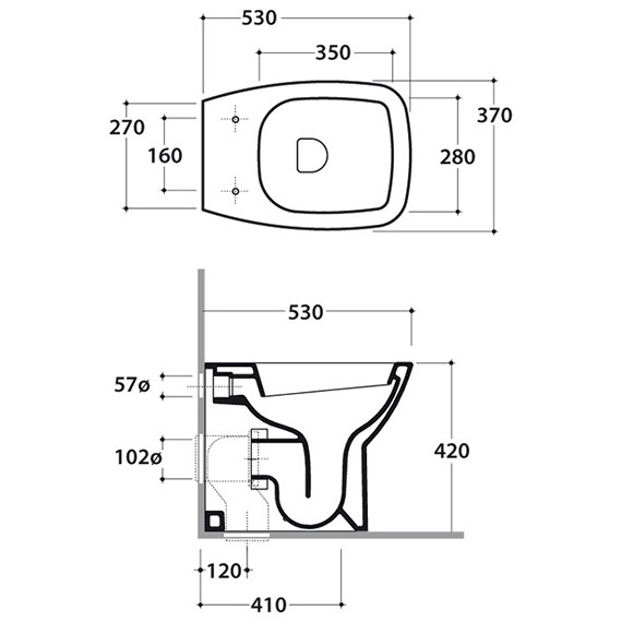 Унитаз приставной Globo Daily DA002.BI - фото 7