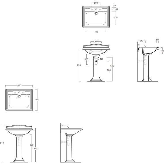 Раковина с пьедесталом Simas Arcade 70 см AR824bi*1 - фото 5