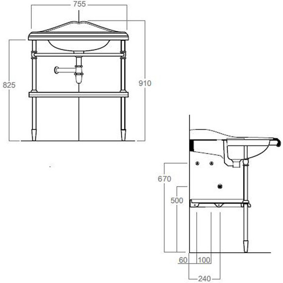Раковина с консолью Simas Arcade 57 см AR884bi*1 - фото 5
