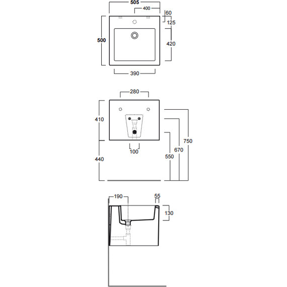 Раковина подвесная Simas Frozen 50 см FZ13nero*0 - фото 2