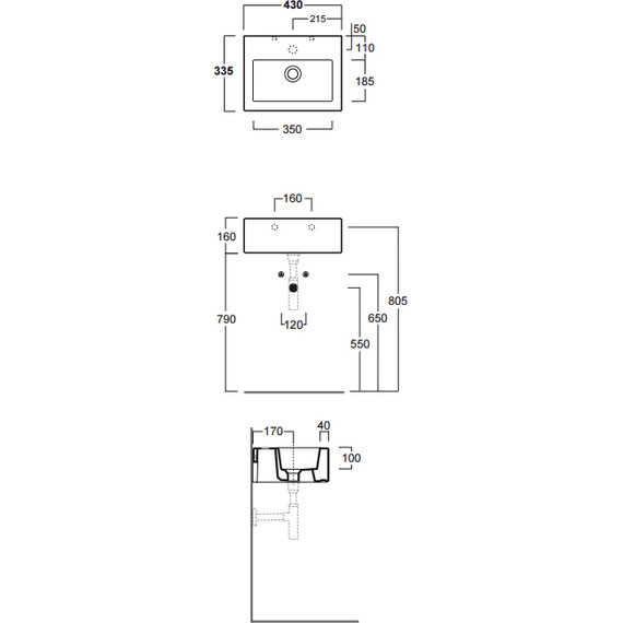 Раковина подвесная Simas Frozen 45 см FZ14nero*1 - фото 2