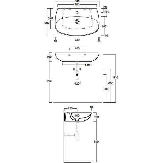 Раковина подвесная Simas Vignoni 80 см VI11bi*1 - фото 5