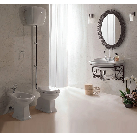 Унитаз-компакт слив вертикальный Globo Paestum PA001.BI (высокий бачок) - фото 3