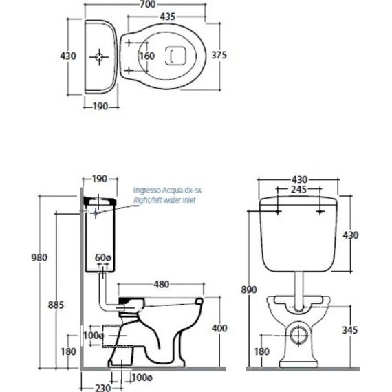 Унитаз-компакт слив горизонтальный Globo Paestum PA002.BI - фото 6