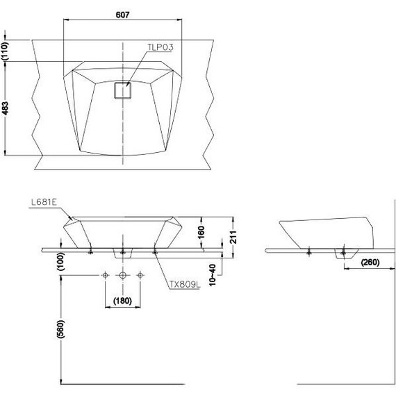 Раковина-чаша Toto Jewelhex 60 см LW681B#W - фото 5