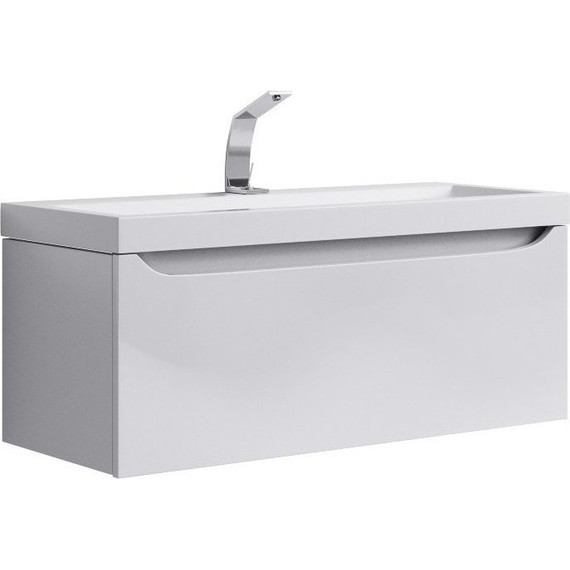 Тумба подвесная с раковиной Aqwella Verona 100 см Ver.01.10/W, Цвет фасада: белый - фото 