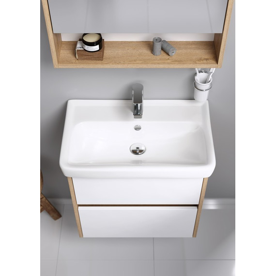 Тумба подвесная с раковиной Aqwella Сити 50 см CI0105DB, дуб балтийский, Цвет фасада: дуб балтийский - фото 3