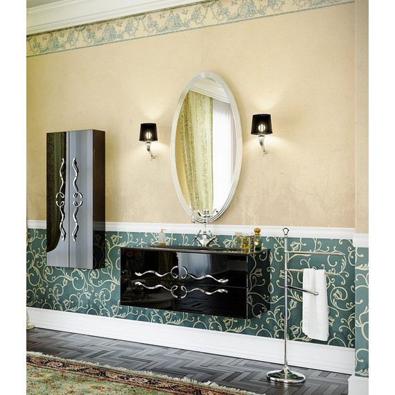 Тумба подвесная с раковиной Aqwella Clarberg Due amanti 120 см Due.01.12/BLK/CR, черный/серебро - фото 3