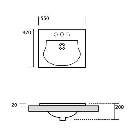 Раковина врезная на столешницу Kerasan Bentley 55 см 394201*1 - фото 4
